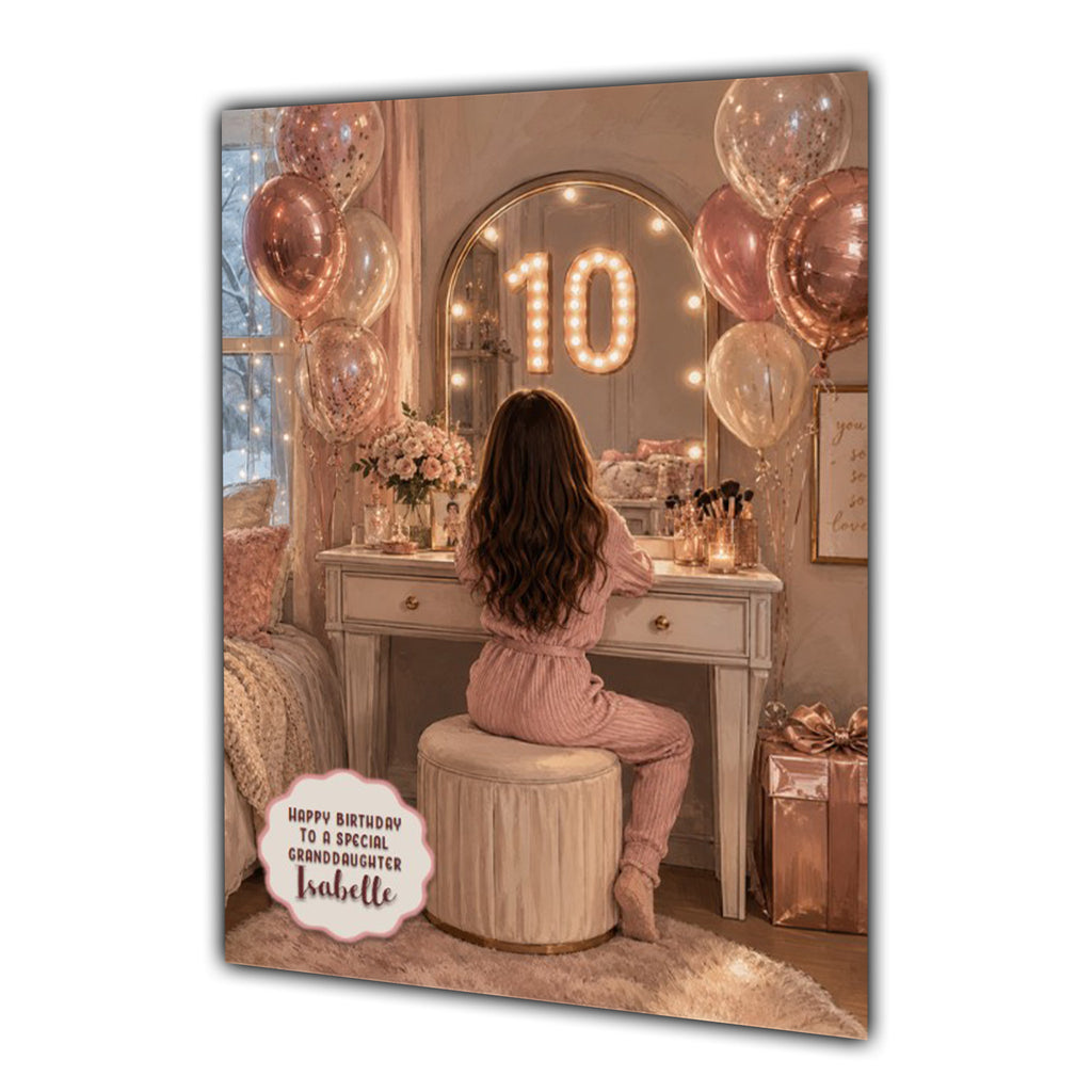 10th Birthday Card Chic Granddaughter Daughter Niece Personalised A5 Size