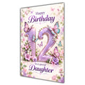 Happy 12th Birthday Daughter Lilac Floral Butterflies Card A5
