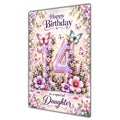 Happy 14th Birthday Daughter Lilac Floral Butterflies Card A5