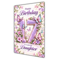 Happy 17th Birthday Daughter Lilac Floral Butterflies Card A5