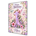 Happy 1st Birthday Niece Lilac Floral Butterflies Card A5