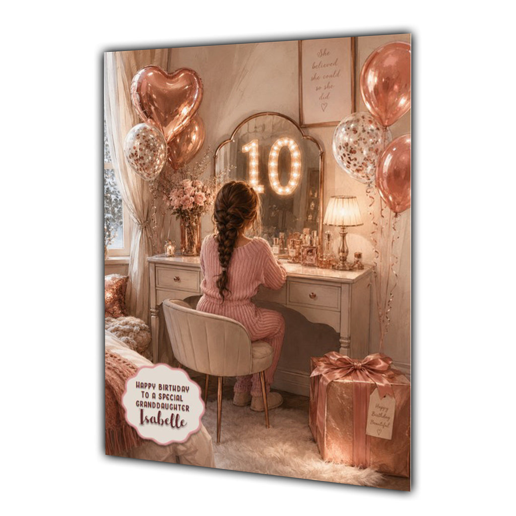 10th Birthday Card Chic Granddaughter Daughter Niece Personalised A5 Size