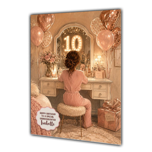 10th Birthday Card Chic Granddaughter Daughter Niece Personalised A5 Size