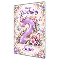 Happy 2nd Birthday Sister Lilac Floral Butterflies Card A5