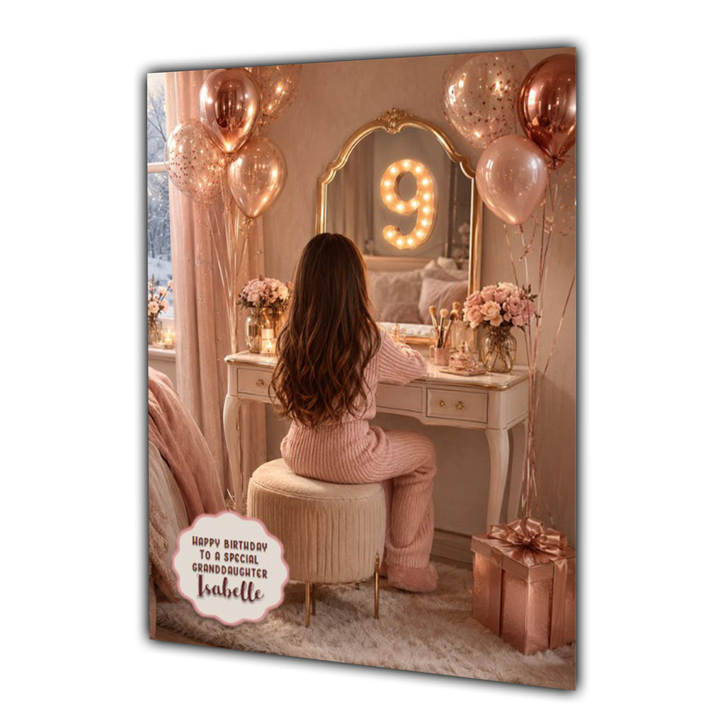 9th Birthday Card Chic Granddaughter Daughter Niece Personalised A5 Size