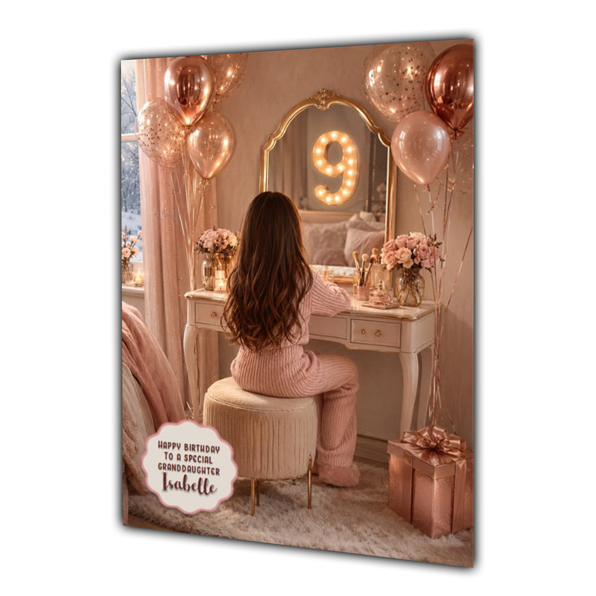 9th Birthday Card Chic Granddaughter Daughter Niece Personalised A5 Size