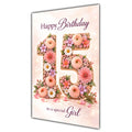 Happy 15th Birthday Special Girl Floral Number Card A5