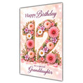 Happy 12th Birthday Granddaughter Floral Number Card A5