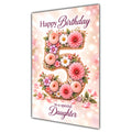 Happy 5th Birthday Daughter Floral Number Card A5