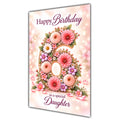 Happy 6th Birthday Daughter Floral Number Card A5
