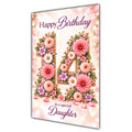 Happy 14th Birthday Daughter Floral Number Card A5