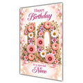Happy 10th Birthday Niece Floral Number Card A5