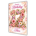 Happy 17th Birthday Niece Floral Number Card A5