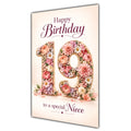 Happy 19th Birthday Niece Floral Number Card A5