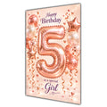 Happy 5th Birthday Special Girl Foil Number Balloons Card A5