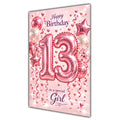 Happy 13th Birthday Special Girl Foil Number Balloons Card A5