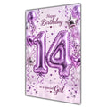 Happy 14th Birthday Special Girl Foil Number Balloons Card A5