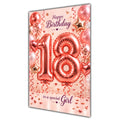 Happy 18th Birthday Special Girl Foil Number Balloons Card A5