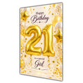 Happy 21st Birthday Special Girl Foil Number Balloons Card A5
