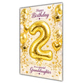 Happy 2nd Birthday Granddaughter Foil Number Balloons Card A5