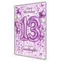 Happy 13th Birthday Granddaughter Foil Number Balloons Card A5