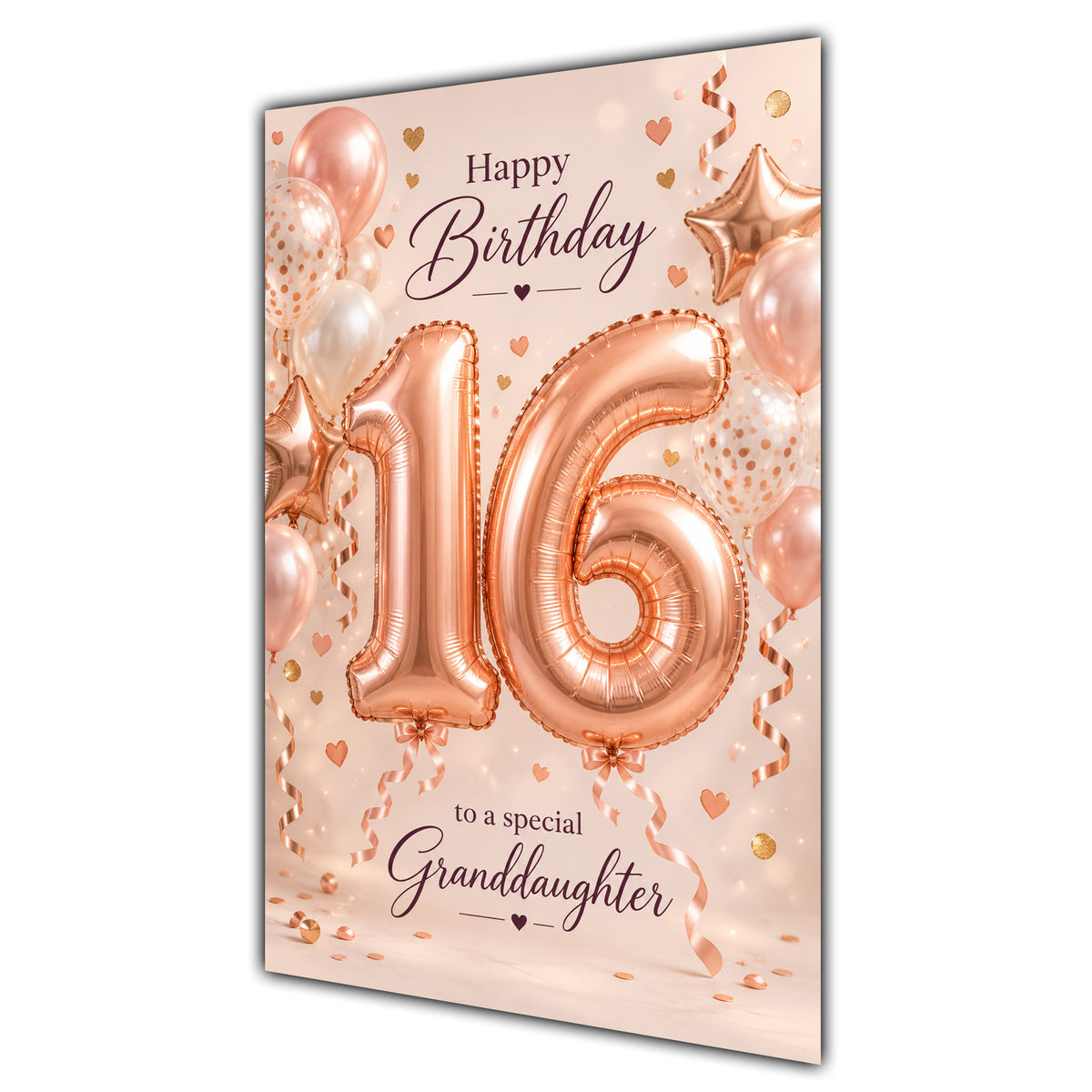 Happy 16th Birthday Granddaughter Foil Number Balloons Card A5