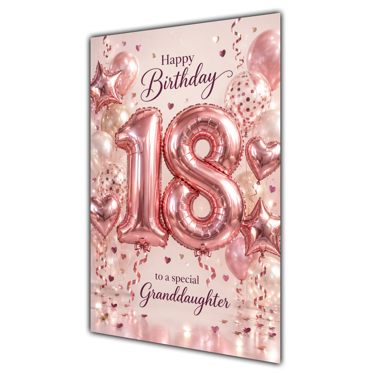 Happy 18th Birthday Granddaughter Foil Number Balloons Card A5