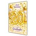 Happy 20th Birthday Granddaughter Foil Number Balloons Card A5