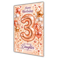 Happy 3rd Birthday Daughter Foil Number Balloons Card A5