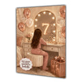 7th Birthday Card For Girls, Daughter, Granddaughter, Niece, Brown Hair, Dressing Table