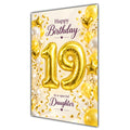 Happy 19th Birthday Daughter Foil Number Balloons Card A5