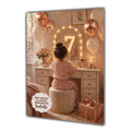 7th Birthday Card For Girls, Daughter, Granddaughter, Niece, Brown Hair, Dressing Table