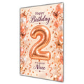 Happy 2nd Birthday Niece Foil Number Balloons Card A5