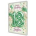 Happy 18th Birthday Sister Foil Number Balloons Card A5