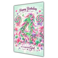 Happy 4th Birthday Special Girl Rainbow Sweets Lollipops Card A5