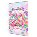 Happy 20th Birthday Special Girl Rainbow Sweets Lollipops Card A5