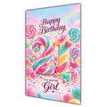 Happy 21st Birthday Special Girl Rainbow Sweets Lollipops Card A5