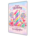 Happy 1st Birthday Granddaughter Rainbow Sweets Lollipops Card A5