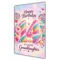 Happy 14th Birthday Granddaughter Rainbow Sweets Lollipops Card A5