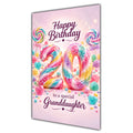 Happy 20th Birthday Granddaughter Rainbow Sweets Lollipops Card A5