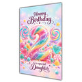 Happy 2nd Birthday Daughter Rainbow Sweets Lollipops Card A5