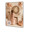 6th Birthday Card For Girls, Daughter, Granddaughter, Niece, Brown Hair, Dressing Table