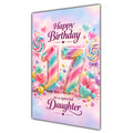 Happy 17th Birthday Daughter Rainbow Sweets Lollipops Card A5