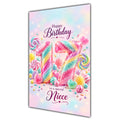 Happy 17th Birthday Niece Rainbow Sweets Lollipops Card A5