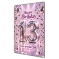 Happy 13th Birthday Special Girl Pink Disco Ball Number Card A5
