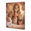 5th Birthday Card For Girls, Daughter, Granddaughter, Niece, Blonde Hair, Dressing Table