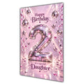 Happy 2nd Birthday Daughter Pink Disco Ball Number Card A5