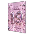 Happy 19th Birthday Daughter Pink Disco Ball Number Card A5