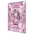 Happy 9th Birthday Daughter Pink Disco Ball Number Card A5