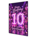 Happy 10th Birthday Granddaughter Purple Neon Number Card A5